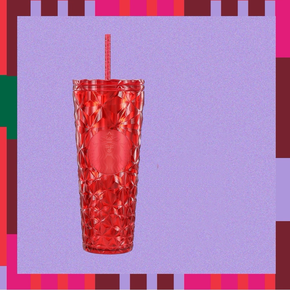 NWT Starbucks 2023 Holiday Poinsettia Red Prism Cold Cup Tumbler - Picture 2 of 5